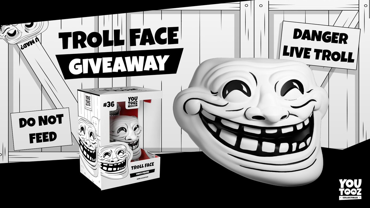  Youtooz Troll Face Figure, 3 Vinyl Figure Troll Face