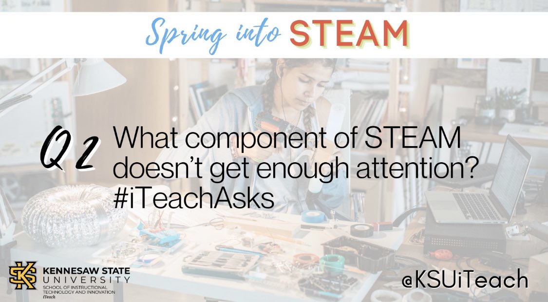 Tamika Duffey (@durrahville) on Twitter photo A2: <a href="/ksuiteach/">iTeach Innovations</a> #iTeachAsks
I would say the A for arts which so many forego at the expense of focusing on core subjects like science and math in isolation. A2: <a href="/ksuiteach/">iTeach Innovations</a> #iTeachAsks
I would say the A for arts which so many forego at the expense of focusing on core subjects like science and math in isolation.