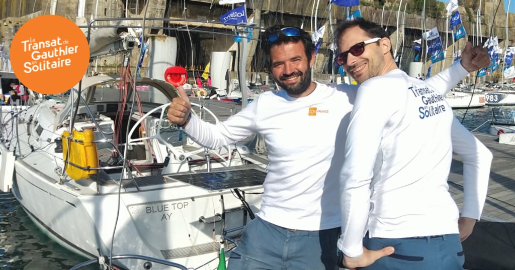 TGS_France's tweet photo. [La Transat de Gauthier⚓] Bon vent à nos deux collaborateurs et skippers, Gauthier Verdon &amp; Jérôme PERON, qui se sont élancés aujourd'hui sur la #PlastimoLorient ! ☀⛵

Suivez le parcours de nos aventuriers dans leur 1ère course au large de la saison ! https://t.co/o0cPxNoehS https://t.co/oqB7WUZ7Nm