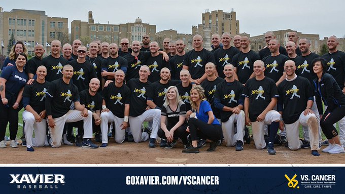 XavierBASE's tweet photo. @Vs_Cancer For Xavier's 𝐏𝐋𝐄𝐃𝐆𝐄 𝐈𝐓 Campaign supporting @Vs_Cancer, fans can pledge a donation per hit or per strikeout, pledging that amount for the team's total through the Butler and UConn series!

Visit https://t.co/BFIL03cNL5 to participate!

#LetsGoX https://t.co/rPE1sRvqp6