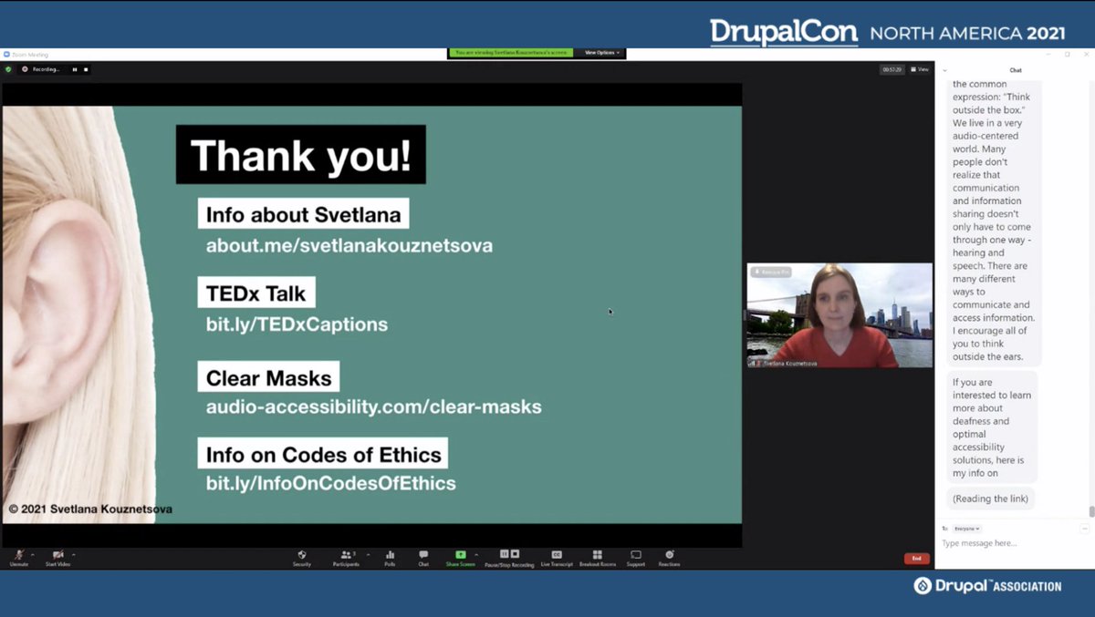 Low-quality captions are NOT better than no captions. The deaf community calls it cRaptions! Let's think outside the ears. #accessibility #inclusive #DrupalConNA <a href="/qed42/">QED42</a>