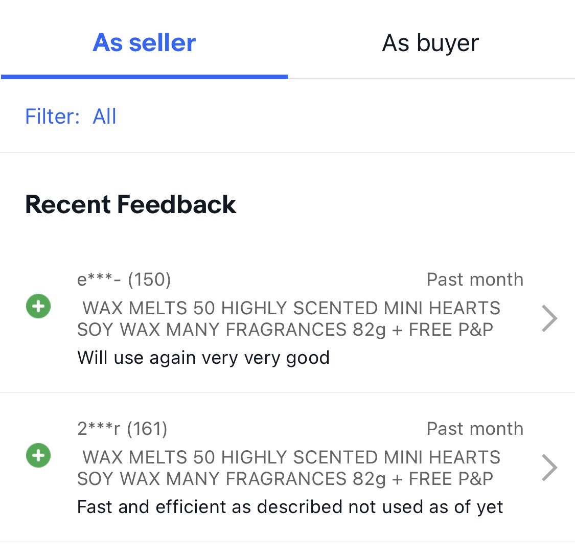 Our great feedback record is increasing fast! Get your wax melts today!