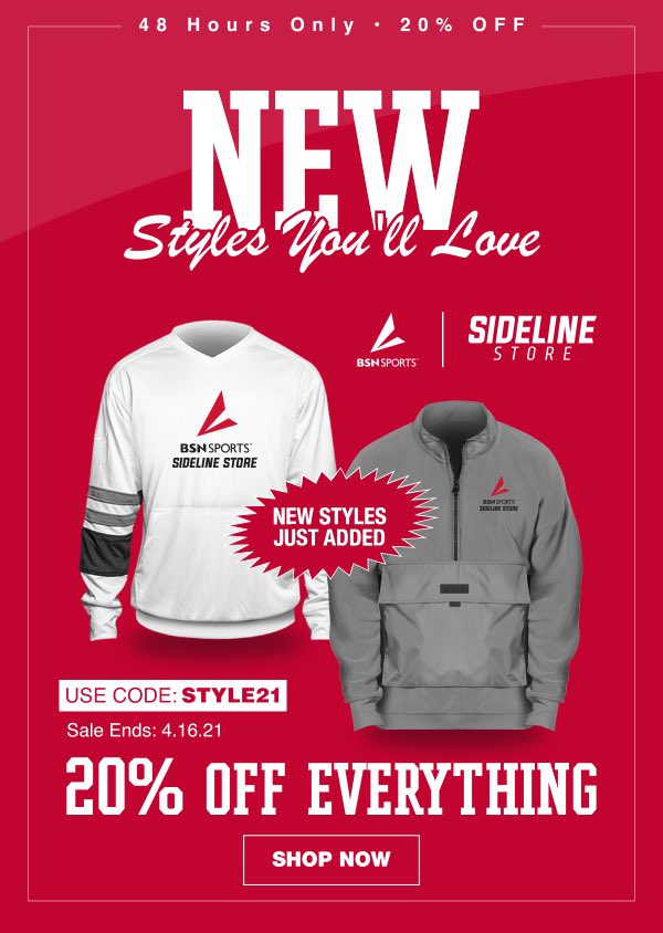 NEW STYLES ADDED on your Sideline Store📣 PLUS 20% off everything! 
 #SidelineStore #BSNSPORTS #SpiritWear #FanWear #FanGear #GameDay

Shop Now!
sideline.bsnsports.com