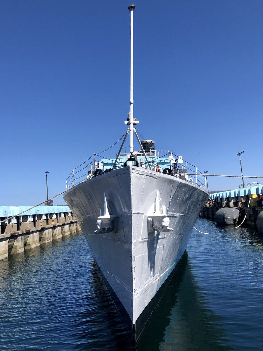 Hawkins_Sailor's tweet photo. Successful undocking for @HMCSSACKVILLE1 
The team at FMFCS will now take a few days to reset the docking blocks so SACKVILLE may complete its refit and get ready for tourist season downtown. @RCN_MARLANT @FMF_CS https://t.co/xyRfjxawhW