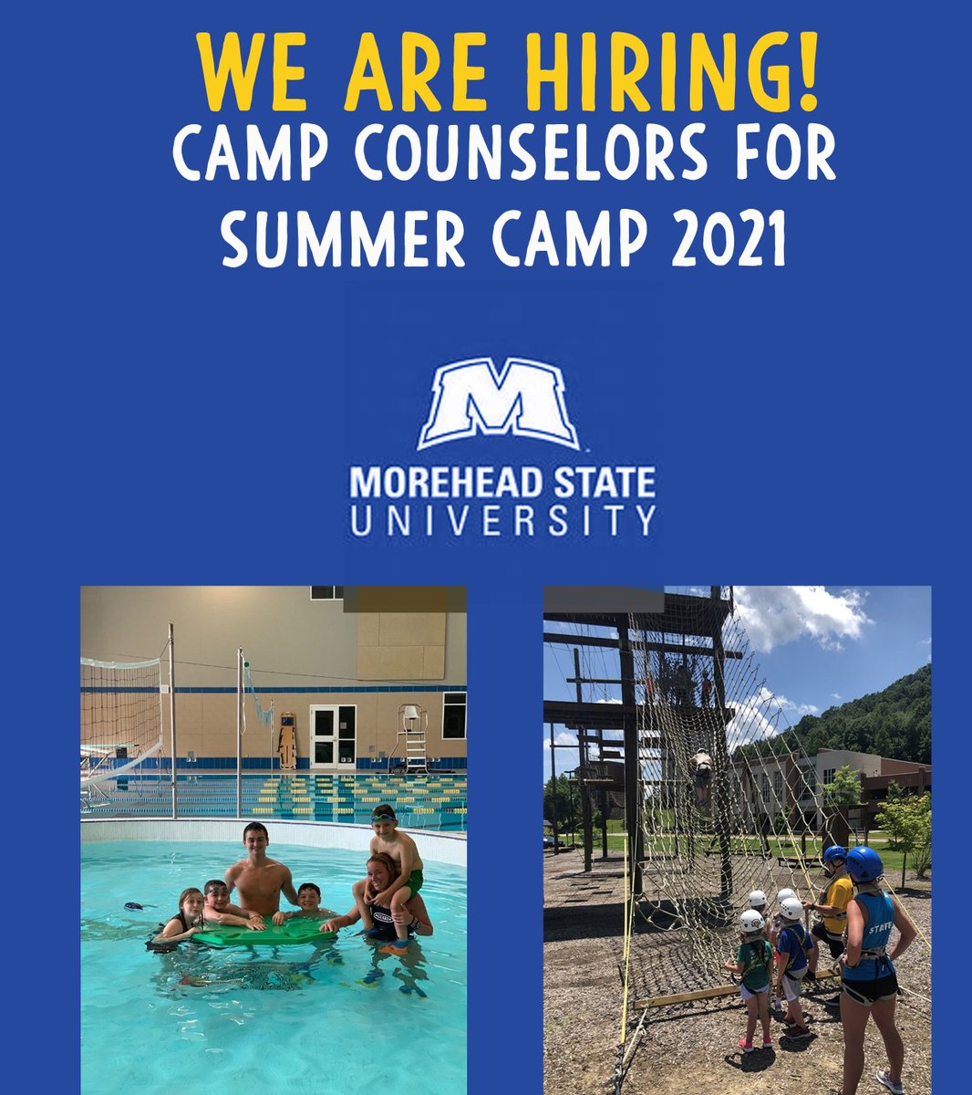 MSU_RecWellness's tweet image. We are hiring for Summer Camp Counselors for the Rec Centers day camp. You can apply at moreheadstate.edu/Authentic-MSU/…