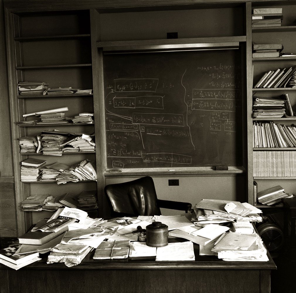 The table Albert Einstein left before he died.The photo was taken on April 18, 1955. The day Einstein died, just hours after his death, by LIFE magazine photographer Ralph Morse.