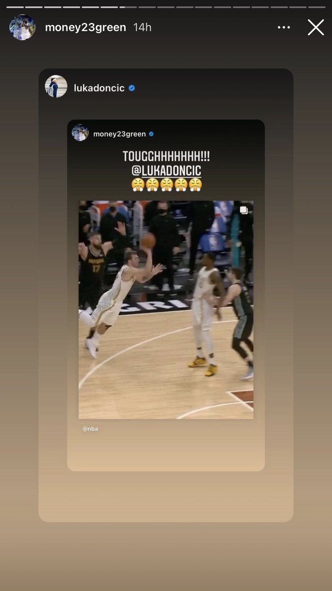 BradyKlopferNBA's tweet photo. Draymond Green reposting Luka Dončić’s repost of Draymond Green https://t.co/yZekWpaXRL