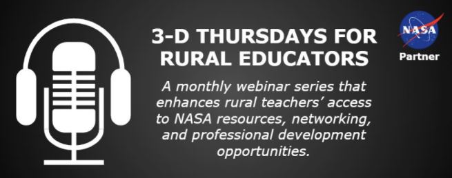 GaDOEScience's tweet photo. Join NASA for the upcoming 3-D Thursdays for Rural Educators on Thurs., May 6th at 7pm CT for a freestyle conversation with NASA scientists Dr. Caitlin Ahrens and Dr. James Green to learn about their journeys from rural America to NASA. https://t.co/gvIO9GteJc https://t.co/PAvvoTXrgn