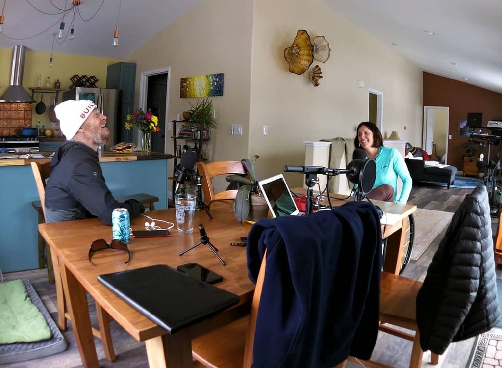 TheWarmfront's tweet photo. Live from Estes Park!  So excited to record again with Quinn and Joshua - live and in person again, for episode 3.  Coincidentally, episode 2 with them in April 2020, was the last 3D episode I recorded. ⠀
⠀
The Wings of Life relay is coming up in May… https://t.co/uNHXo92dGK https://t.co/6NLMoFy9Ej