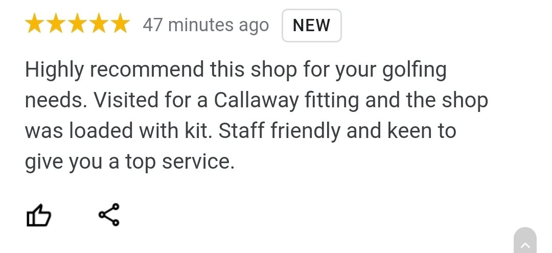 AFGolfStores's tweet photo. Some great reviews in @Google and @Trustpilot for own new Peterborough store... 

@OFullerton @Jaynoye @JasonBoastGolf https://t.co/qjNXpmZ9Nu