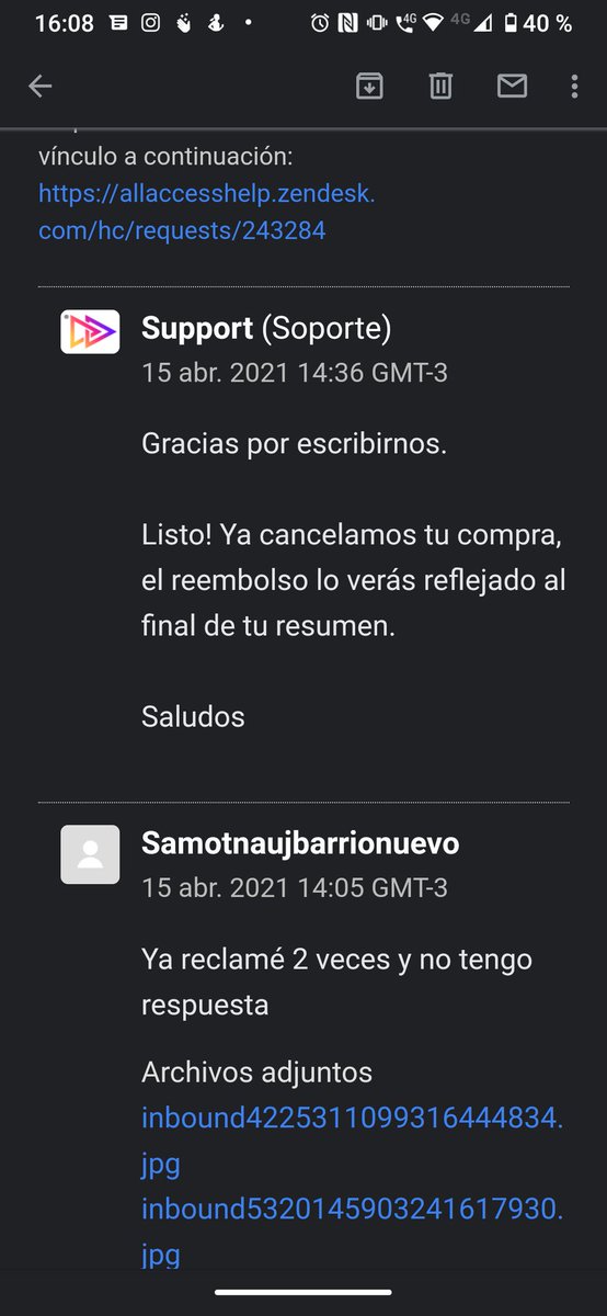 tomibarri's tweet photo. @mp_ayuda BATO8283998 me acaban de hacer una devolución de mi dinero pero no se me acredita en la cuenta me aparece que la devolución está echa en la aplicación pero no impacta la compra la hice con la tarjeta de mercado pago a all access https://t.co/GJU7DTD3L4