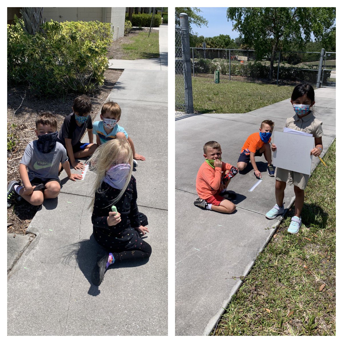 Final Days in Mrs.Burns Dino-dig site! How many of our shoe prints  fit in a T-Rex or Triceratops foot print? How many steps long is an Apatosaurus or a T-Rex? It took rulers, chalk and our shoes to find out! Look many kids fit in a Dino outline! <a href="/collierschools/">Collier County Public Schools</a> <a href="/VMEPatriots/">Veterans Memorial Elementary</a>