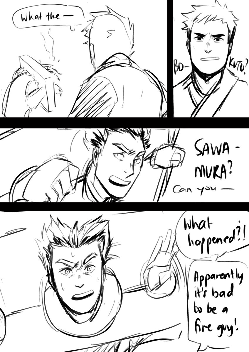 #ATLA AU doodles of the captain squad I hope I will write someday: featuring, #daichi  and #Bokuto 's first meeting in that universe! 