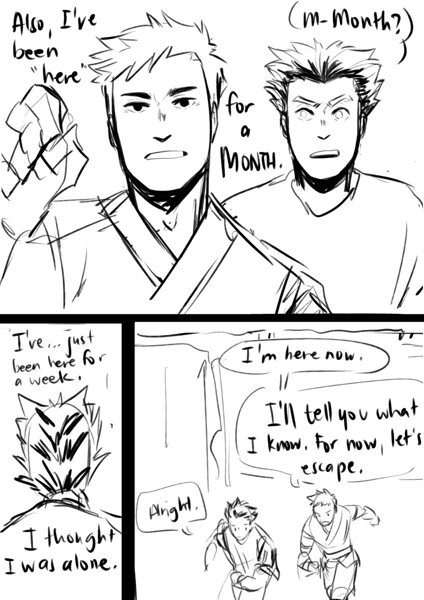 #ATLA AU doodles of the captain squad I hope I will write someday: featuring, #daichi  and #Bokuto 's first meeting in that universe! 