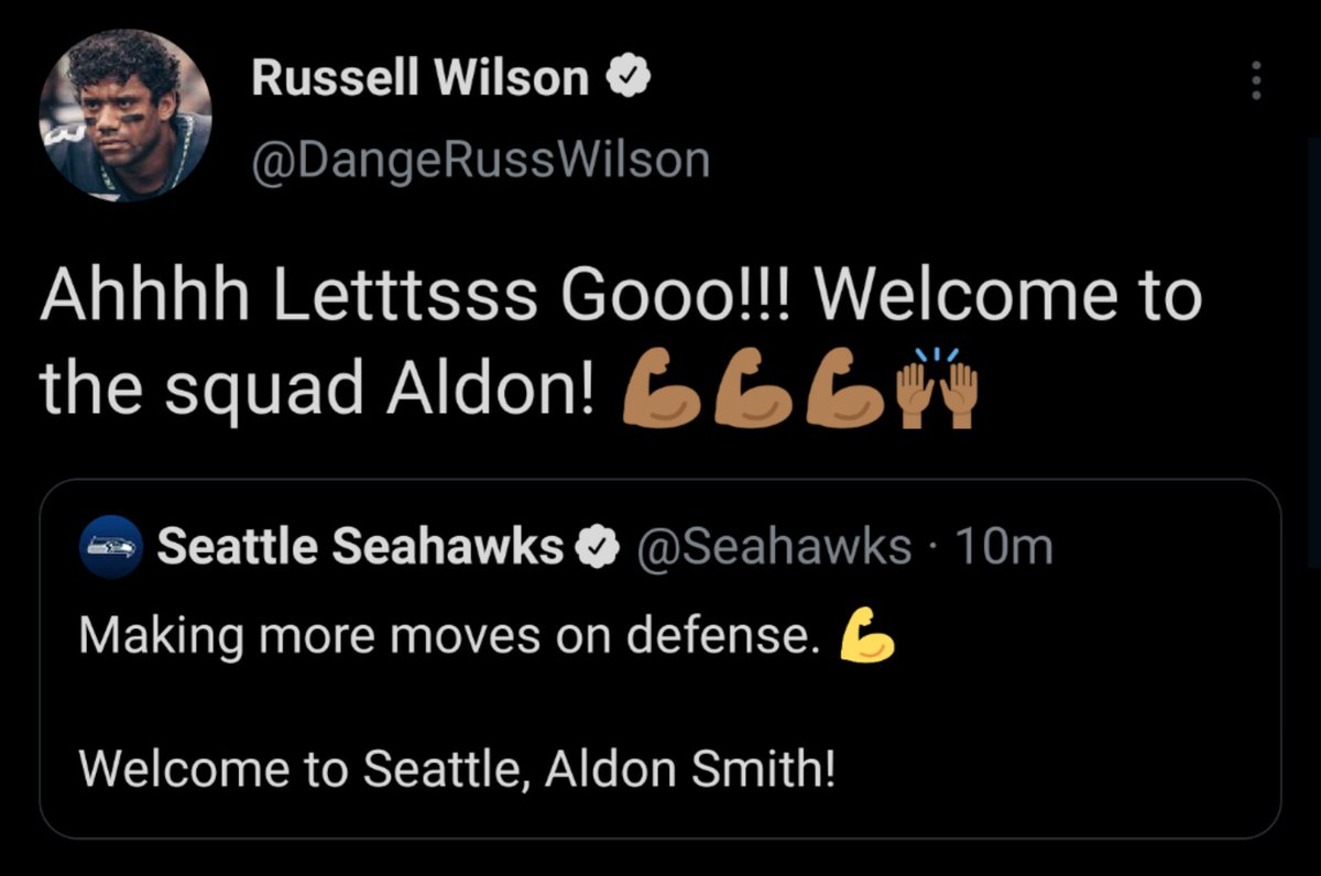 TylerjAlsin's tweet photo. Russell Wilson: would like some help plz

Seahawks: sign all the guys that sacked him should help https://t.co/Thh82GRvWw