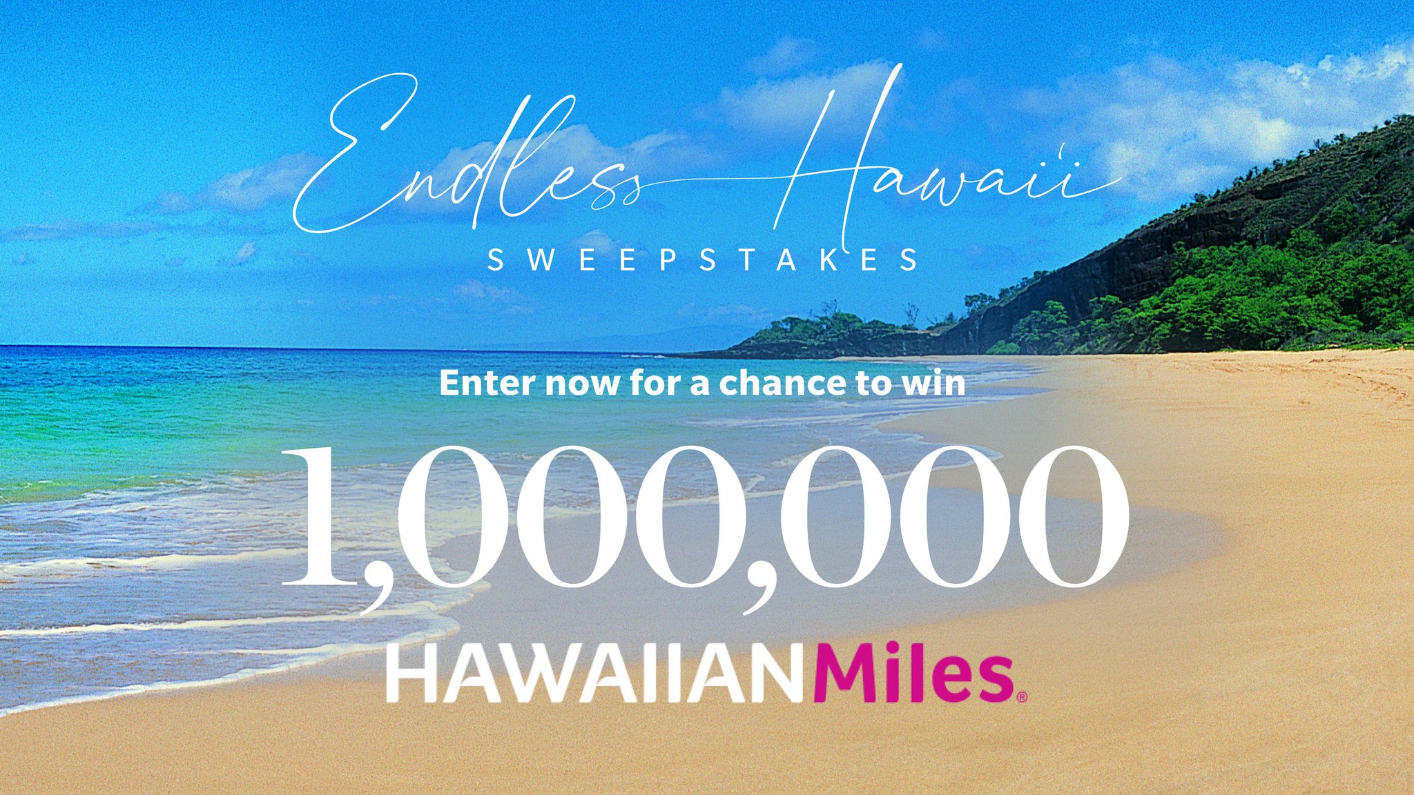 Hawaiian Airlines on Twitter "Enter for a chance to win 1,000,000 HawaiianMiles miles you