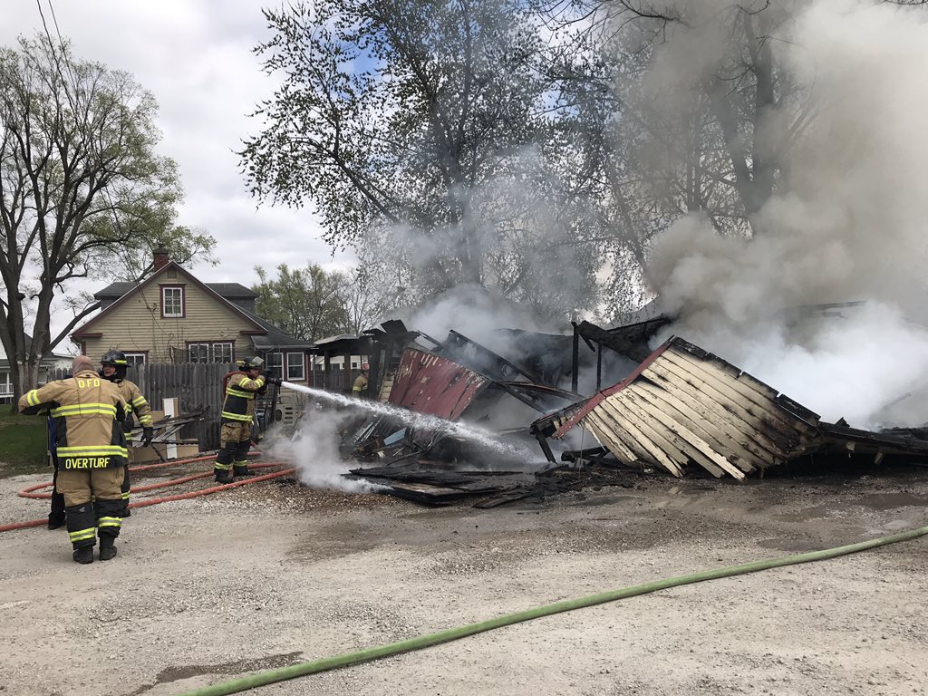 Garage fire at Hancock and Vine in Ottumwa