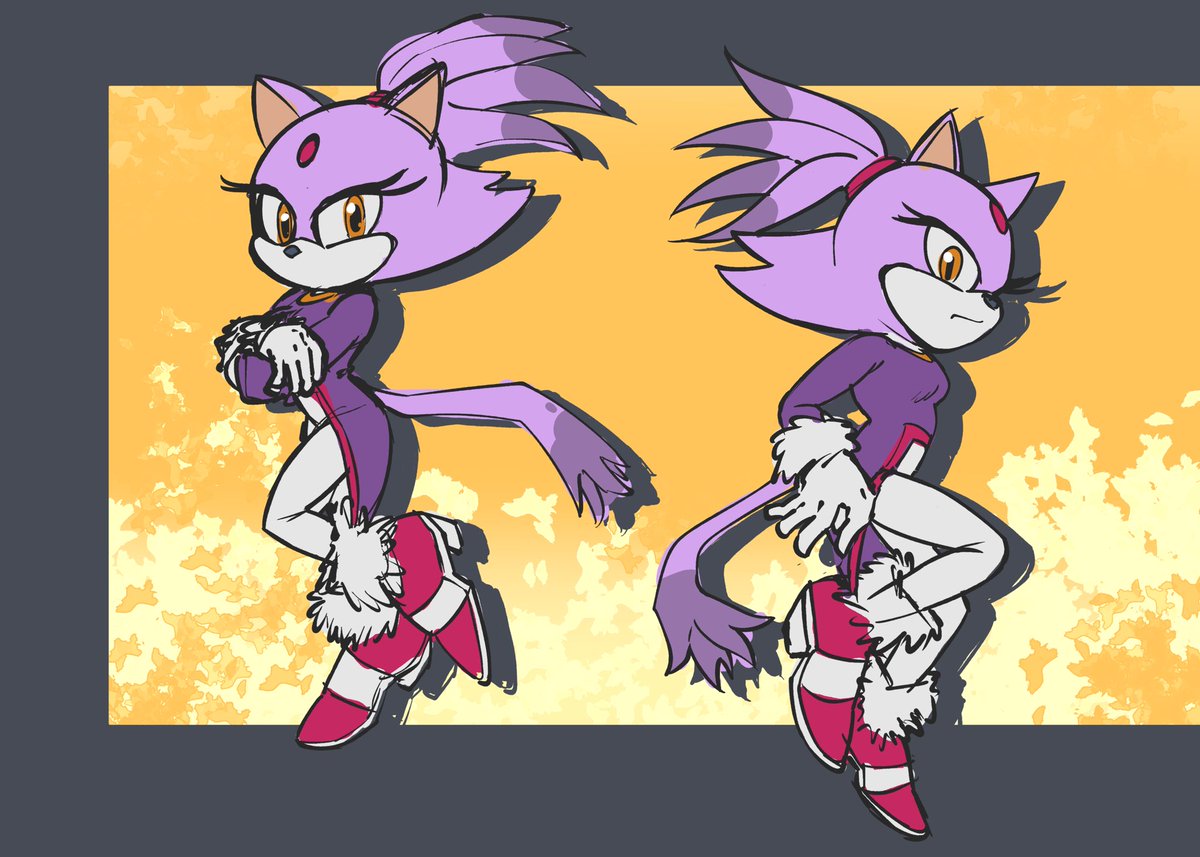 Blaze the Cat Warm-Up Sketches. 
