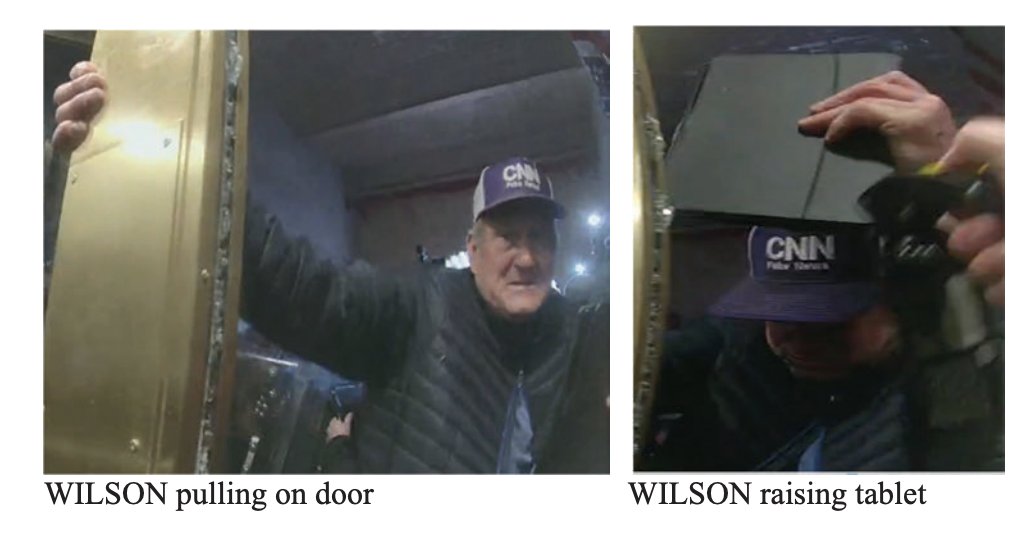 ryanjreilly's tweet image. NEW: Feds arrested Duke Wilson, a Capitol rioter who they say assaulted a police line while wearing a "CNN FAKE NEWS” hat.