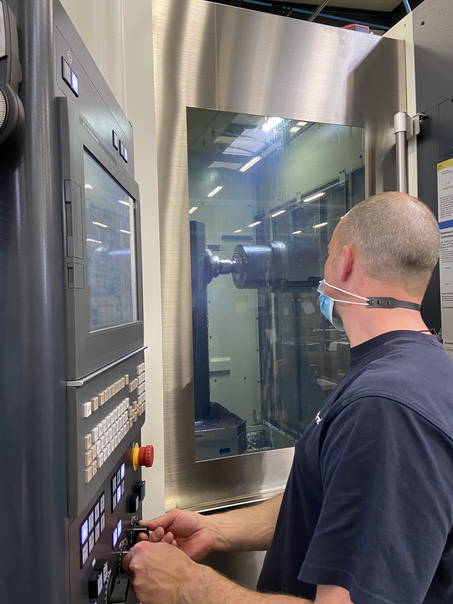 The first chips on our new #Makino milling machine.