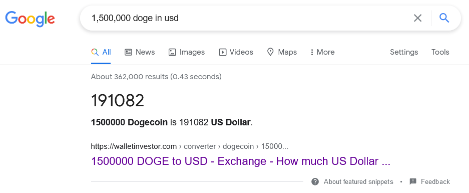 #TheDogeChallenge has 1,5 million #doge in prizes!

Right NOW 1,500,000 #Dogecoin is worth 191,082.00 USD? 

Much wow! 🚀

Follow <a href="/Doge_Challenge/">TheDOGEChallenge | 1.5 MILLION #Doge in Prizes!!</a> &amp; be part of the fun. 3 categories. Each category has 10 prizes. Each prize multiple thousands of #dogecoin

1st prize: 125K #Doge!