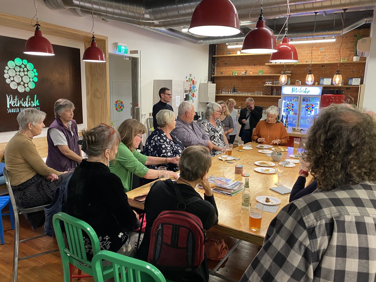 GeoffPearman's tweet photo. Senior Entrepreneurs NZ- Dunedin celebrated 5yrs last evening.  A great turn out of 24. Some have been there from the beginning. A cake was cut and one of our group ran a practical discussion on the conundrum of choice illustrated with a wine tasting - how do you choose a wine? https://t.co/6BEJunUEy0