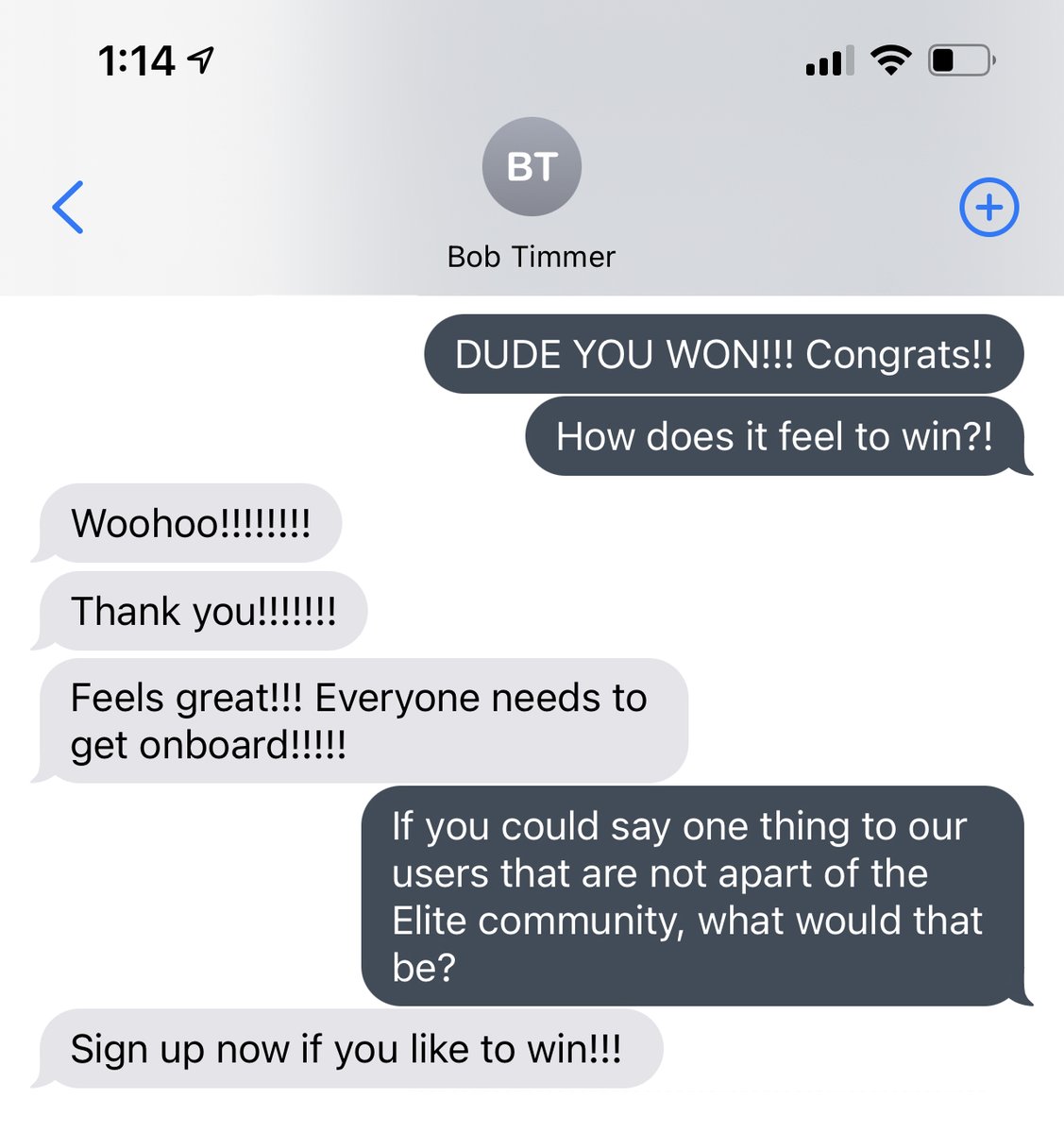 Another successful Trivia Thursday in the books for our Elite Community! Congrats to Bob!!

You know you join this Elite group, all you have to do is text (512) 858-8170 to sign up...don’t worry, it’s 100% FREE to join! (Link in bio too)

#Partakelive #community #sportstrivia