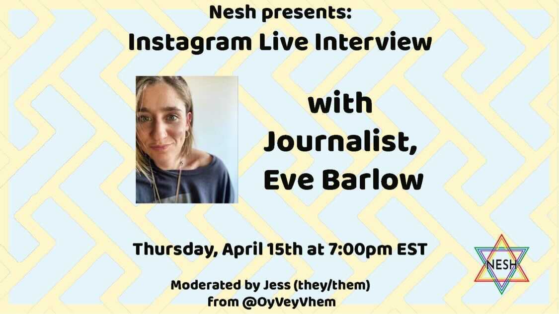 Join us 7 PM EST TODAY on Instagram for our live interview with journalist <a href="/Eve_Barlow/">Eve Barlow</a> ! 

Eve Barlow is known for her work in music and cultural journalism and she is also an avid online advocate who speaks out against antisemitism.