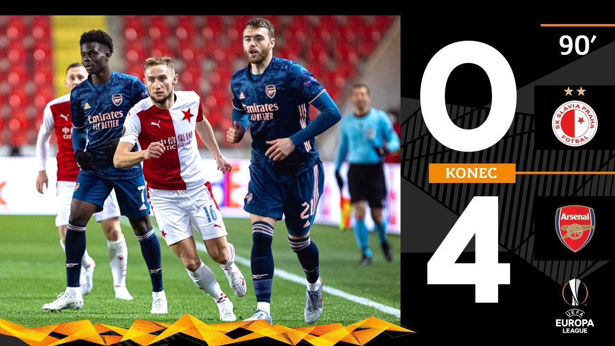 SK Slavia Prague EN on X: ⏲️ FULL-TIME  Our journey ends in quarterfinal  of @EuropaLeague, @Arsenal proceeds into semifinals after a dominant  display in Prague. #UEL #slaars  / X