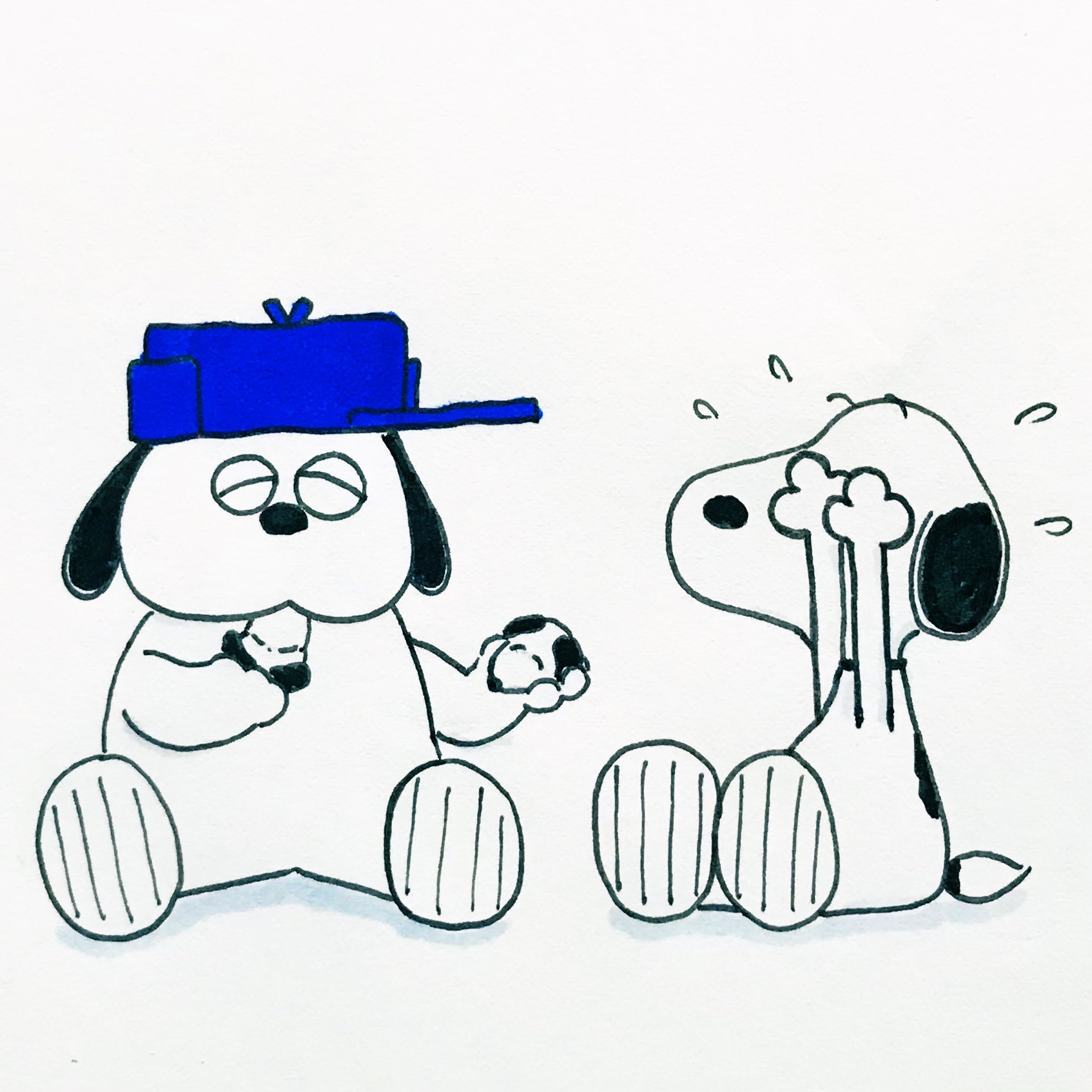 Wlfa Snoopy Day50 スヌーピーまんを食べるオラフ 100日後も食べるオラフ アナログイラスト T Co 8ocejz2sl8 Twitter