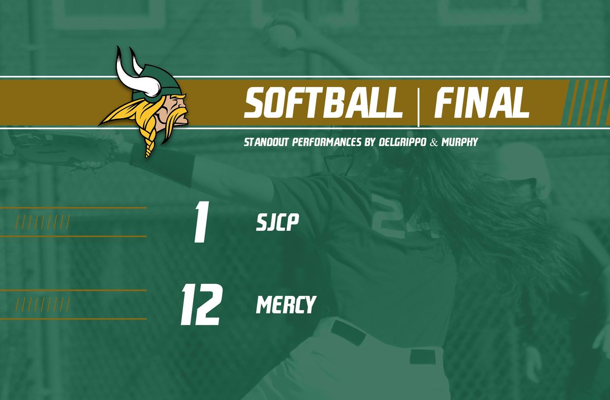 SJCP Pitcher, Kate Delgrippo struck out 11 batters  and hit one double in tonight's contest against the Mercy Magic. Kaitlin Murphy hit 2 singles and stole home for SJCP's one run of the contest. Next up: 4/16 v. Maryvale Prep. 

#GoVikings #SJCPAthletics #TogetherAsOne