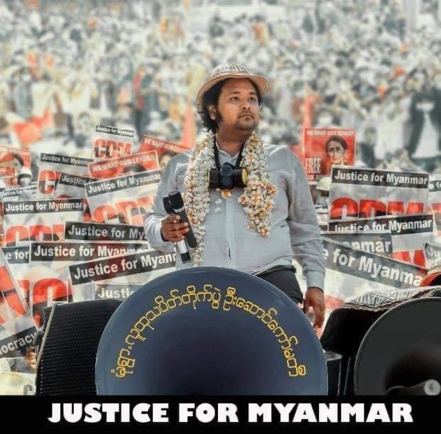 Wai Moe Naing who has been leading the biggest strikes in #Monywa since February has been arrested yesterday. Video shows that a private car hit his motorcycle by purposely. #WhatsHappeningInMyanmar #ReleaseWaiMoeNaing #Apr16Coup