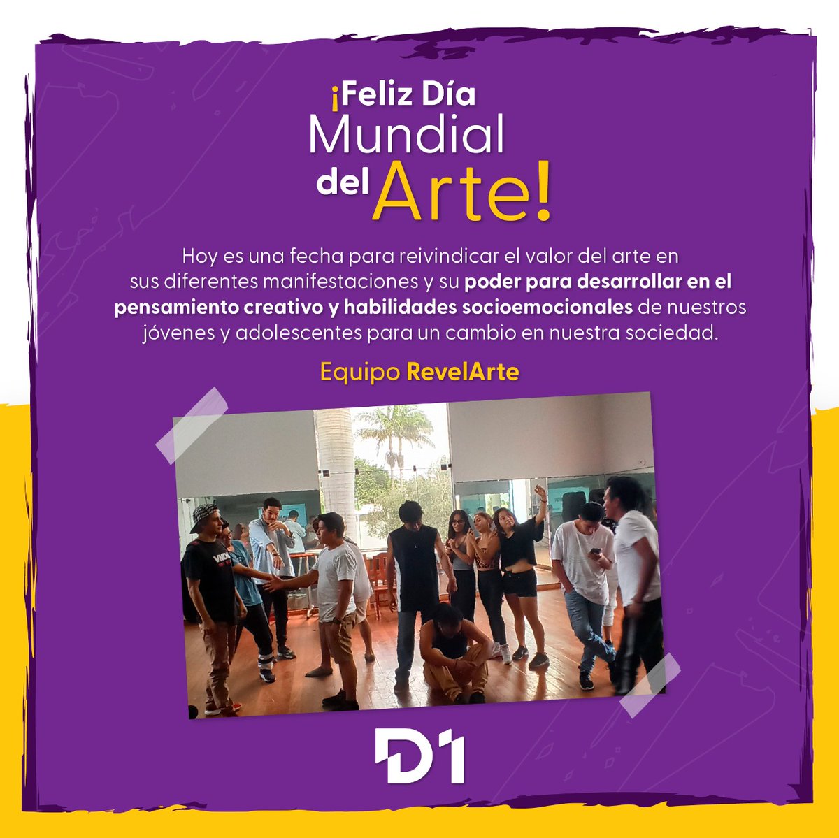 Desde #RevelArte hoy celebramos el arte para incentivar el desarrollo humano, incentivar nuestra creatividad y promocionar la interculturalidad. Sigamos promoviendo espacios como debates, conferencias, talleres, etc. Gracias <a href="/alicorp/">álicorp</a> y <a href="/drelm/">dre</a> por unirse a nuestra metodología.
