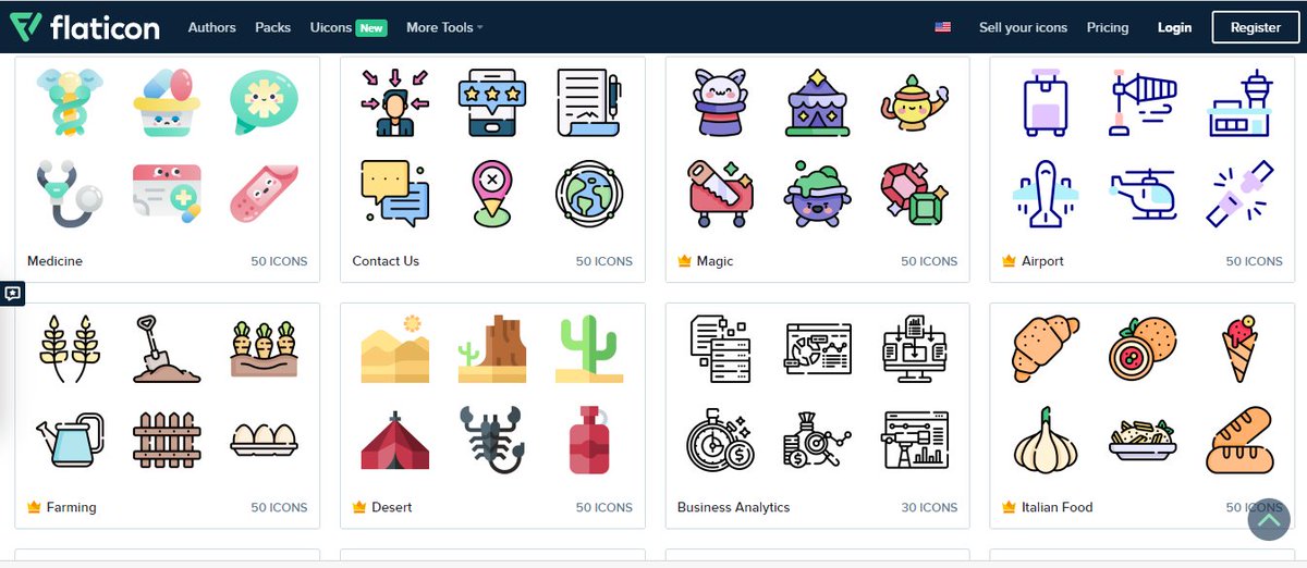 أكثر من 4 مليون ايقونة بتصاميم مختلفة في موقع واحد، تحتاجها لعروضك التقديمية أو التصاميم 
✅يمكن تغيير لون الايقونات وتنسيقها
flaticon.com