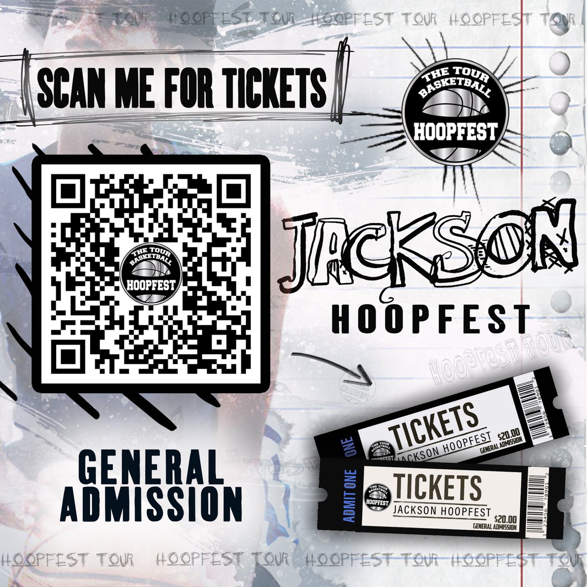 Be sure to purchase your general admission tickets online at HoopFestsTour.com or scan QR Code: no cash will be accepted at the door!

Schedule: basketball.exposureevents.com/162343/jackson…