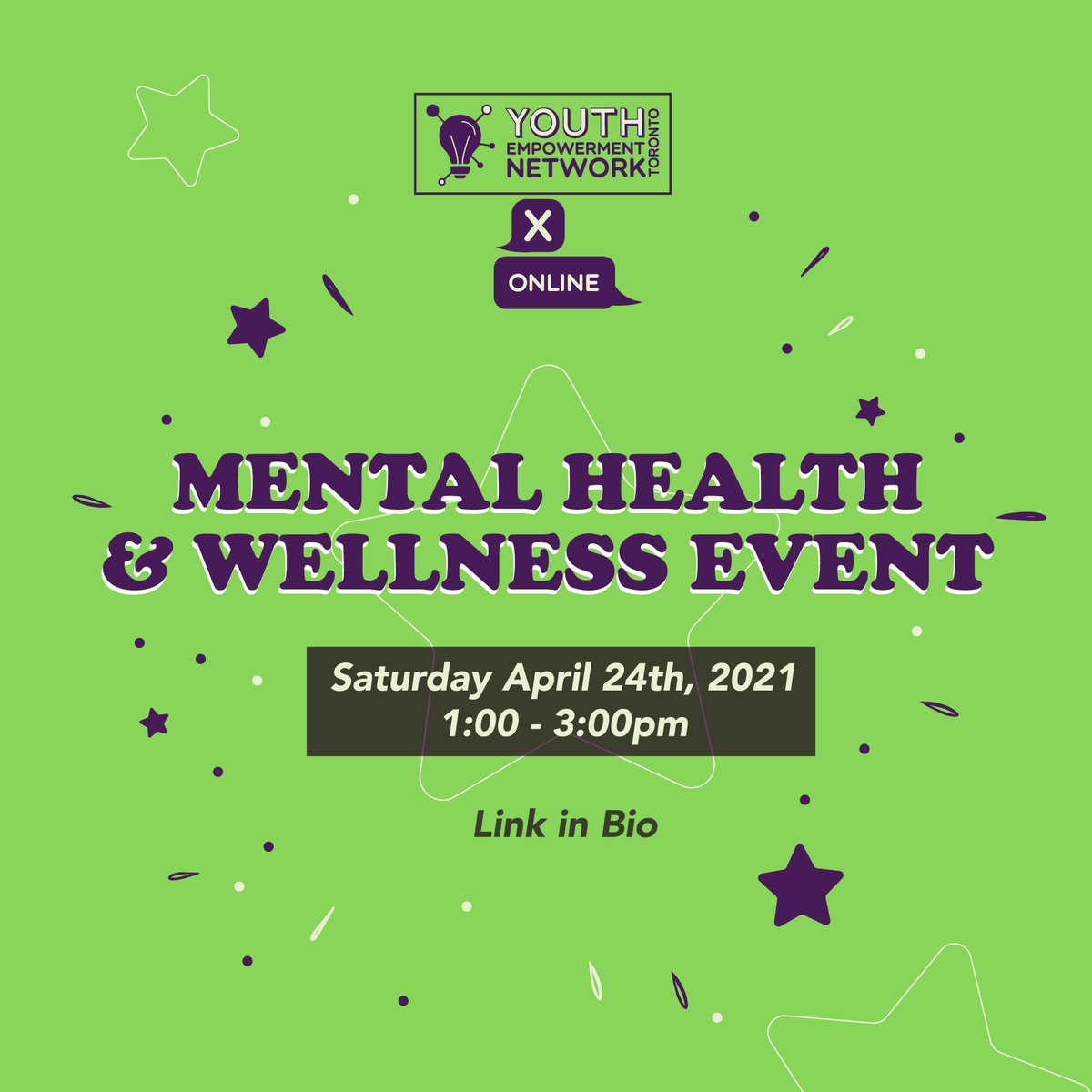 Join us for an interactive event on April 24th where we explore the topic of mental health &amp; wellness from multiple perspectives. Our speakers and presenters will get you to reflect, stretch, laugh, and most importantly learn about yourself.
eventbrite.ca/e/yento-x-onli…