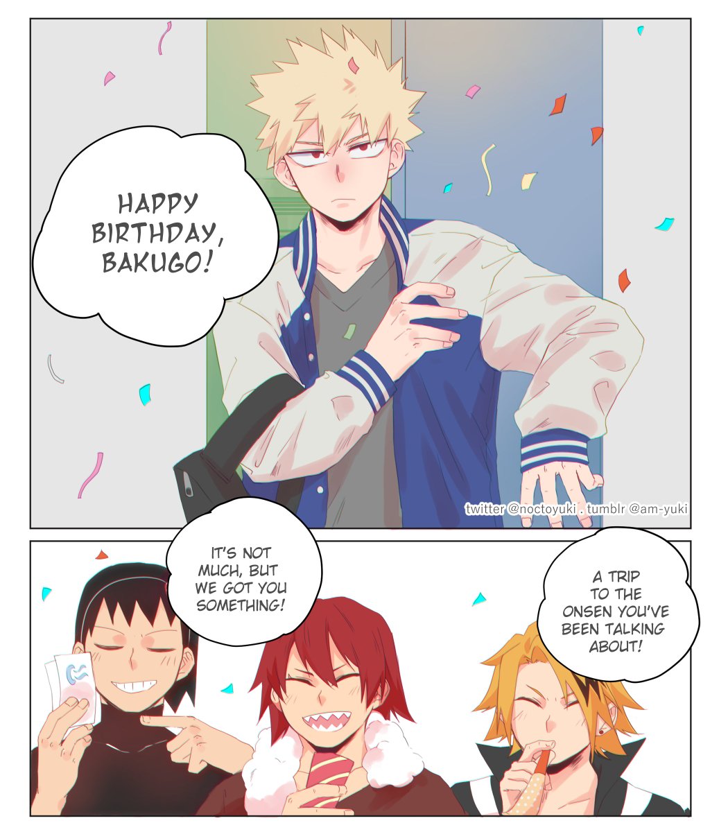 Day...6,,,,, to Kacchan's birthday. ?
The best gift, perhaps?
Also a prompt by @/LadyBookman666