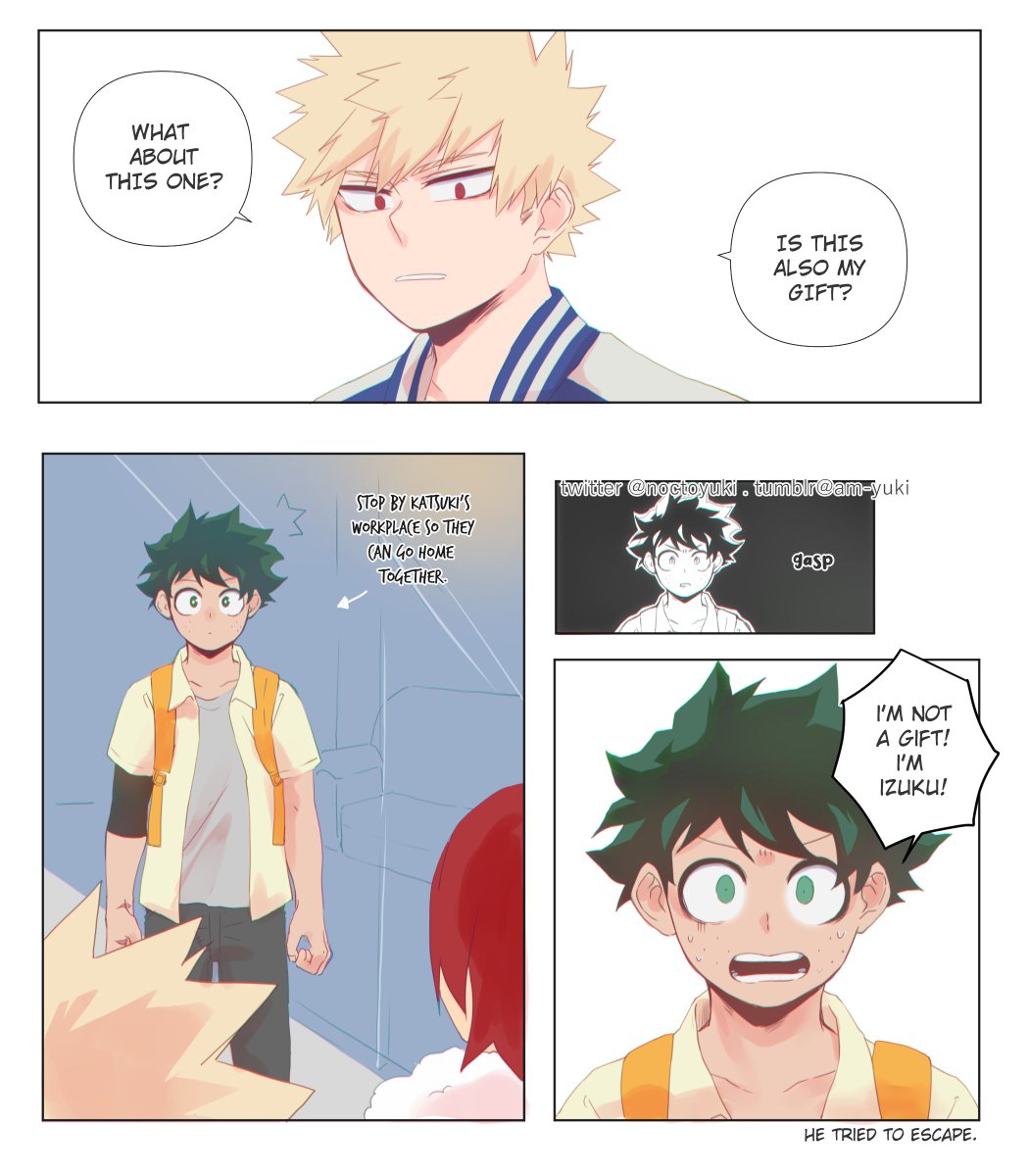 Day...6,,,,, to Kacchan's birthday. ?
The best gift, perhaps?

Also a prompt by @/LadyBookman666 