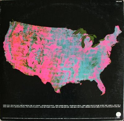 Landsat USA mosaic on back of Talking Heads album.