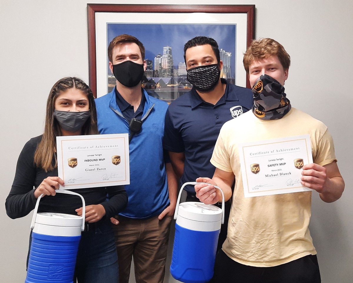 Congratulations to our Inbound and Safety MVP's, Gissel and Michael! 
Keep up the great work!!
<a href="/DMcIntyre_1907/">Dylan McIntyre</a> <a href="/UPSfinest1907/">Shannon Hayden</a> <a href="/tannercain98/">Tanner Cain</a> <a href="/CGrosshuesch/">Calvin Grosshuesch</a> <a href="/Courtneybarham4/">Courtney barham</a> <a href="/joeboyleups/">Joe Boyle</a> <a href="/bgtighe/">Brian Tighe</a> <a href="/6629TPrimary/">Max Merriman</a>