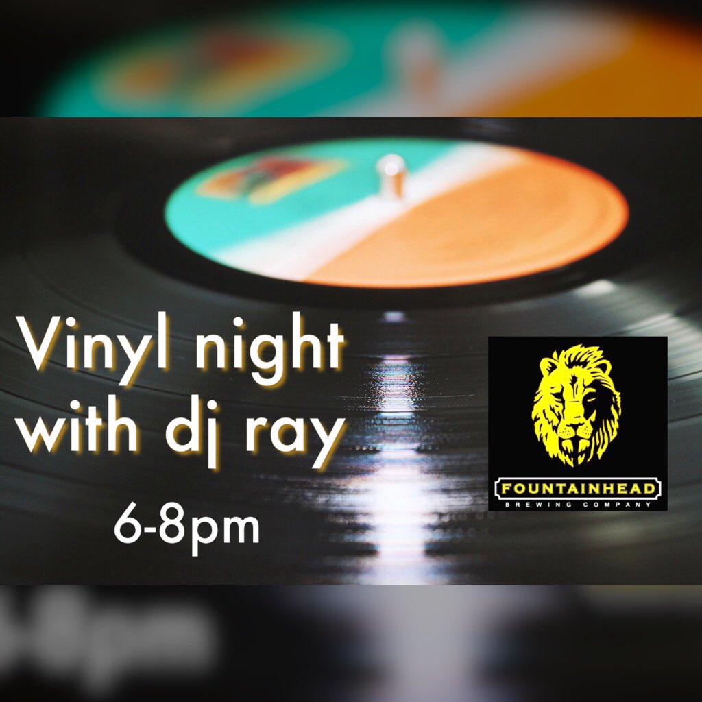 It’s #VinylThursday with Vinyl DJ Ray from 6 to close! Head over for a pint and some tunes on the patio. Cheers 🍻 #sacfountainhead