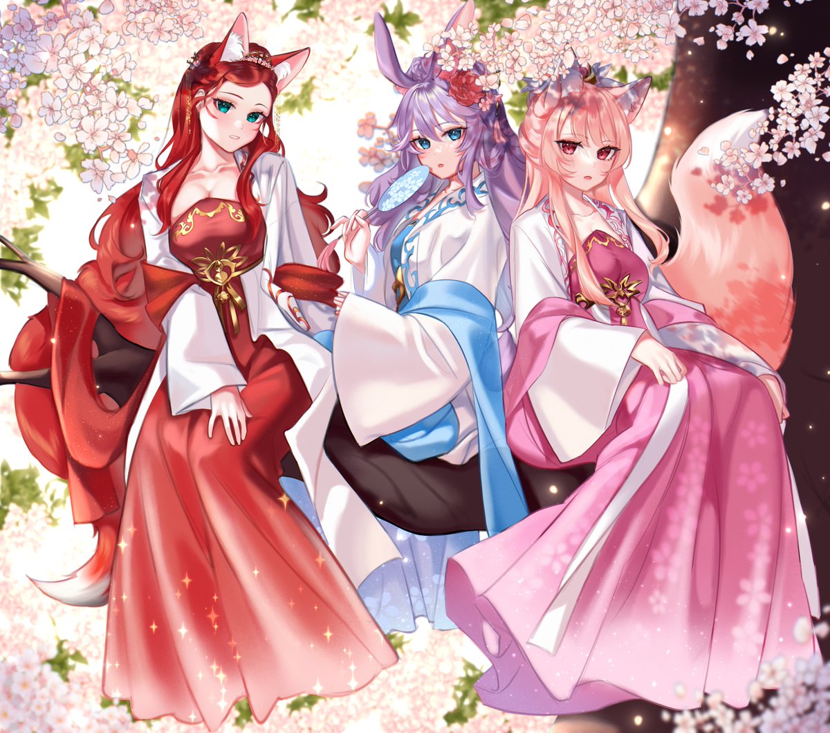 From Heaven we descend like Sakura petals fall. #envtuber #vtuber #sgvtuber #sakurablossom #spring #kiariart_ #sakura #vstreamer #cherryblossom #hanfu #wuxia #GERVtuber