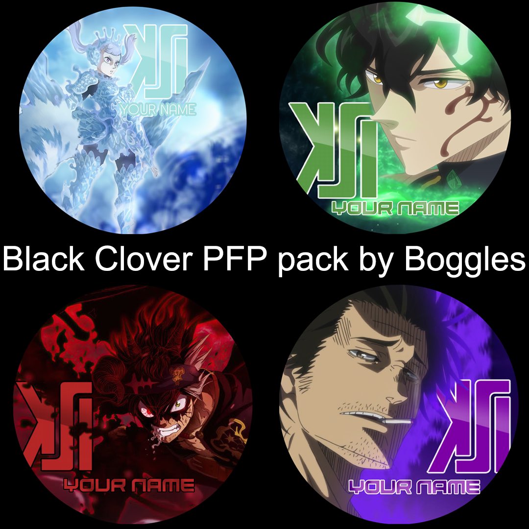KSIGraphics's tweet image. Profile picture pack Black Clover theme by Boggles! @MWilliam92 

#gfx #GraphicDesigner #art #anime
