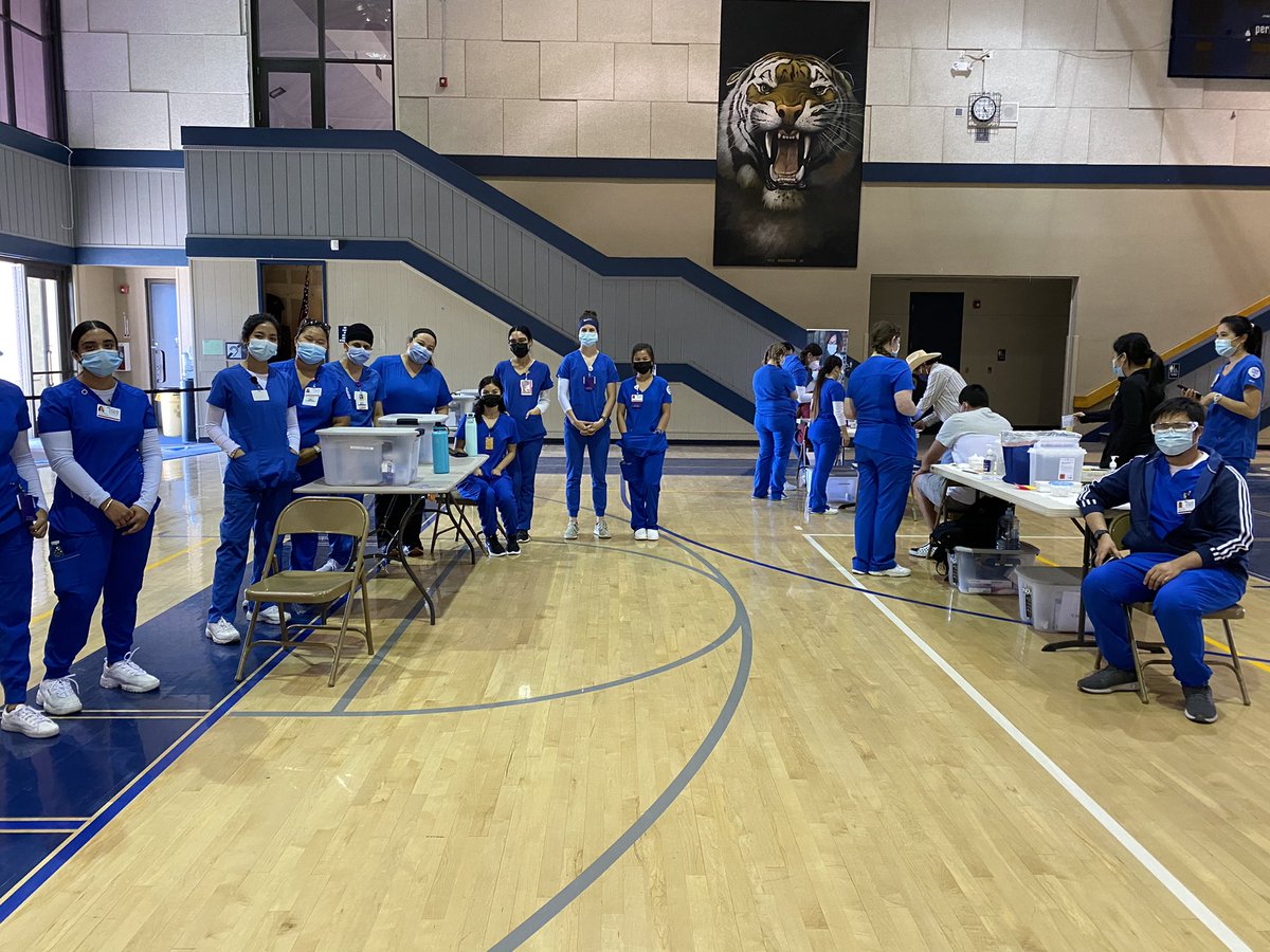 Happening now from 2-7pm in our THS gym. Community COVID vaccines.