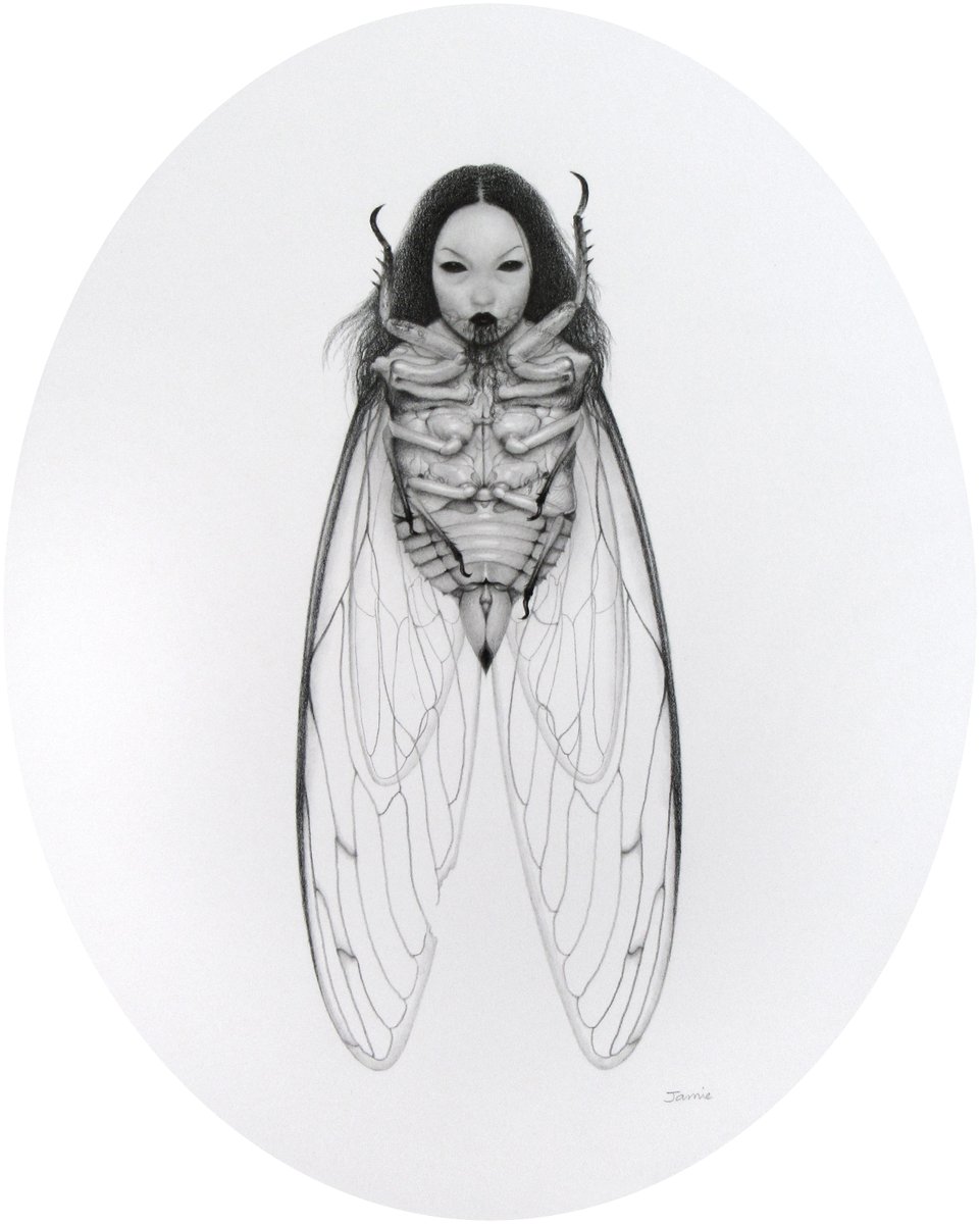 Visual_Jamie's tweet image. Graphite on Bristol paper. 8x10 inches. Part of the @wowbywow Fiends of the Dark II show. Original available here wowxwow.com/fiends-of-the-…