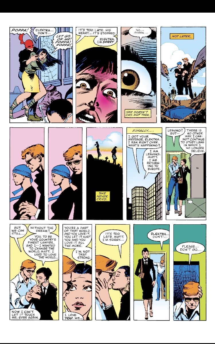 As comics get more "widescreen" I've really come to appreciate the sweet, skinny, vertical panels of Miller's DD 