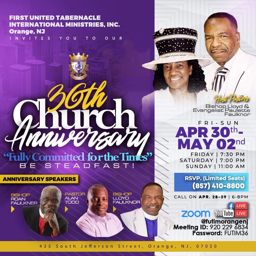 futimnj's tweet photo. We are celebrating 36 years of ministry! You’re invited to join us for this milestone celebration event as we give God thanks for all that He has done and will continue to do. Save the date. Tune in online or join us in person via the listed registration details. 

#futimorangenj https://t.co/2ZJcqIokSE