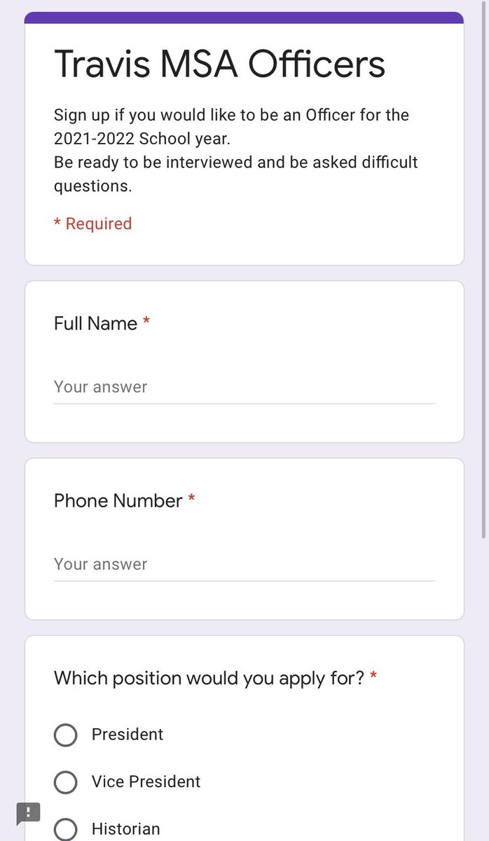If you are interested in being an officer this year please fill out this form! 
docs.google.com/forms/d/e/1FAI…