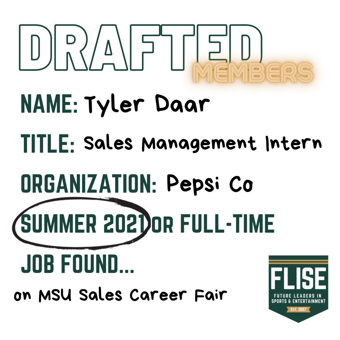 MSUFLISE's tweet photo. Please join us in congratulating our FLISE member Tyler Daar on his Summer 2021 internship! ✅      #MSUFLISE https://t.co/k6JFJn5y3z