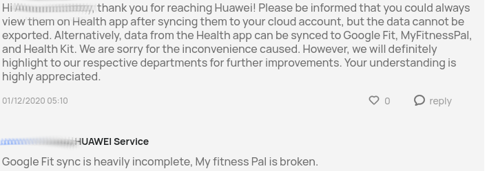 myfitnesspal huawei health